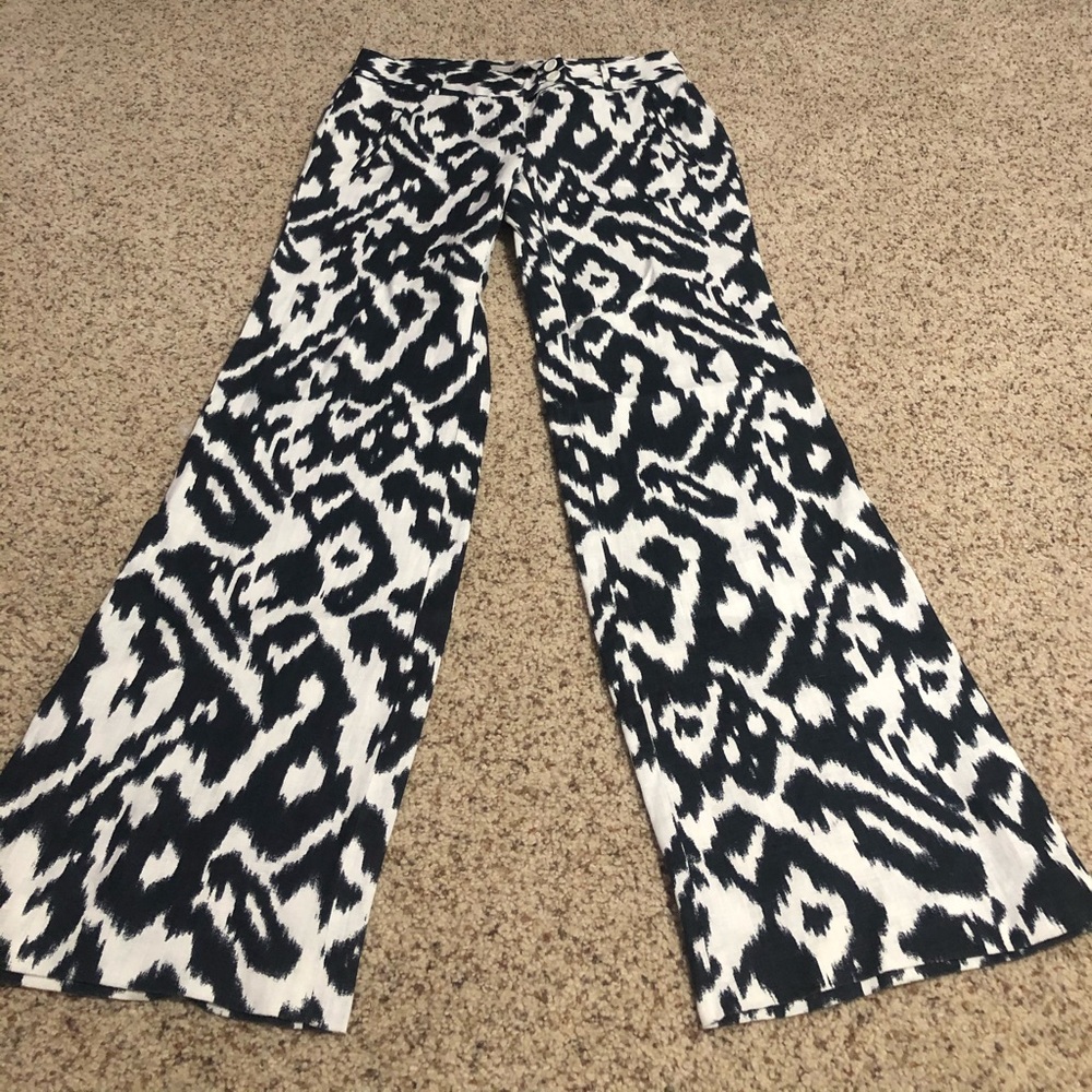 Loft Black/White Flare Pants